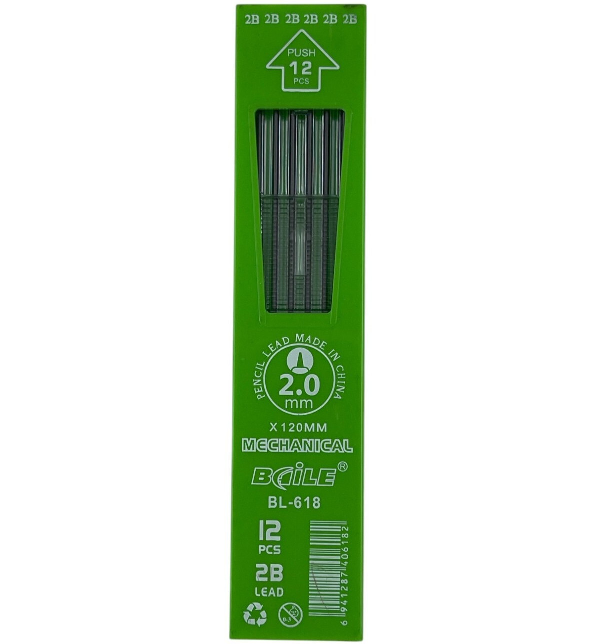 Baile BL-618 2mm Mechanical Pencil Graphite Lead 12 pcs