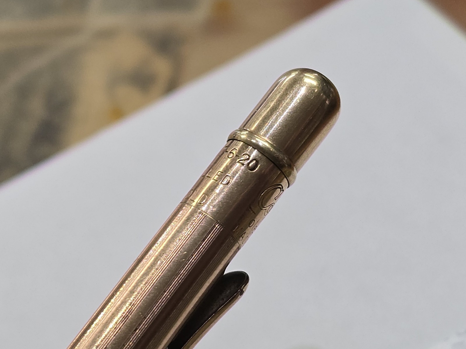 CONKLIN PAT 1920 Rolled Gold No 4RS Ring Top Mechanical Pencil TOLEDO Ohio