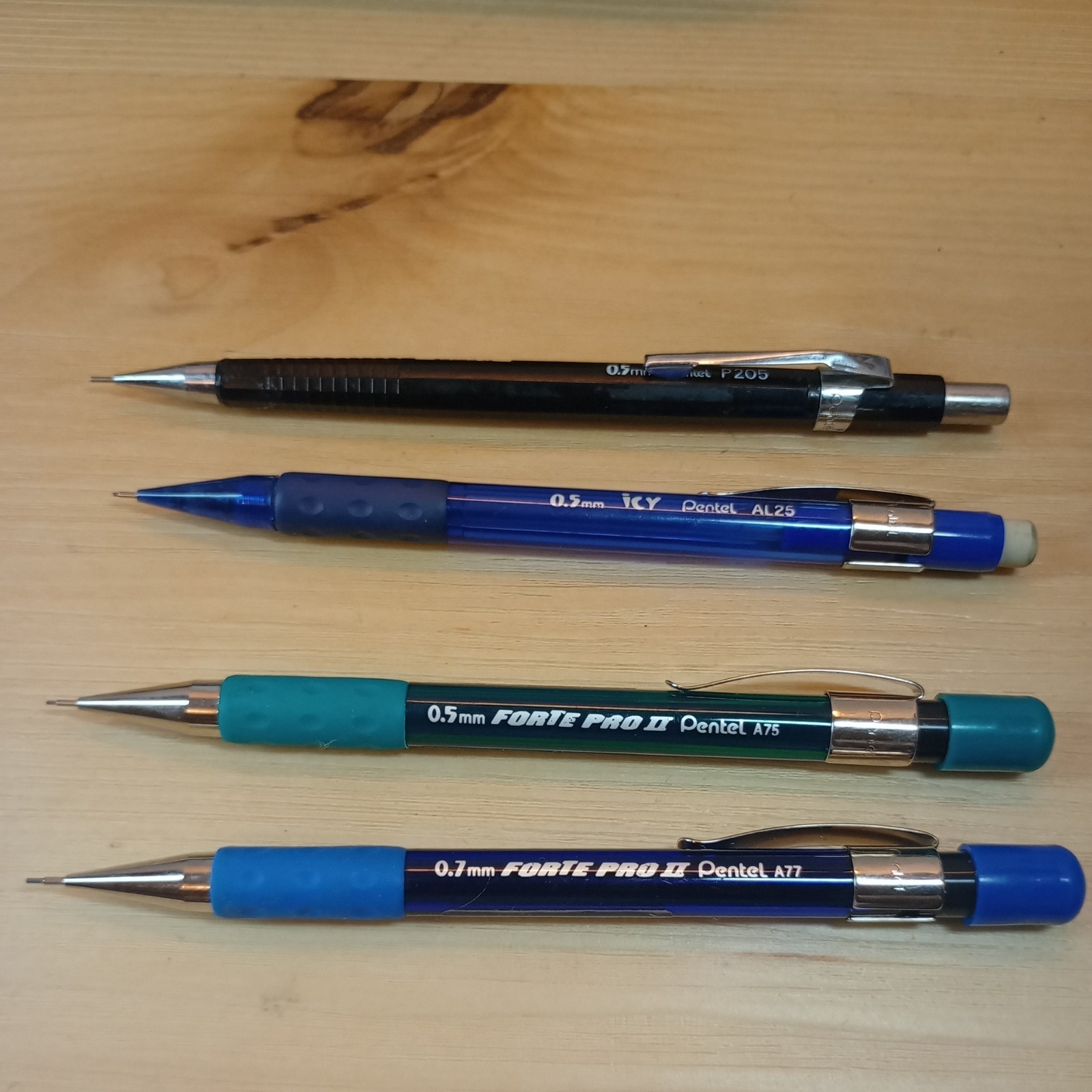 Vintage Pentel Japan Mechanical Pencil Set of 4 AL25 P205 A75 A77