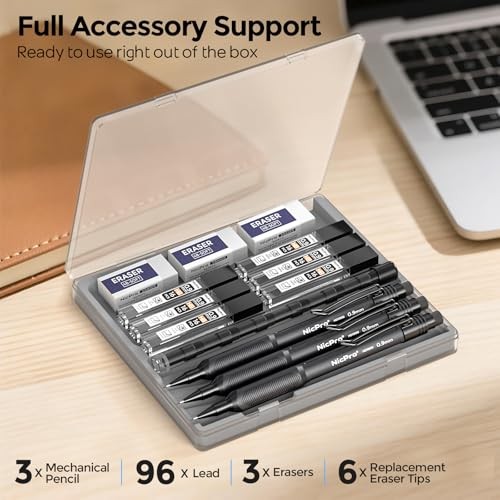 3PCS HD1000 Hevey Duty Art Mechanical Pencil 0.9mm with Case – 0.9mm