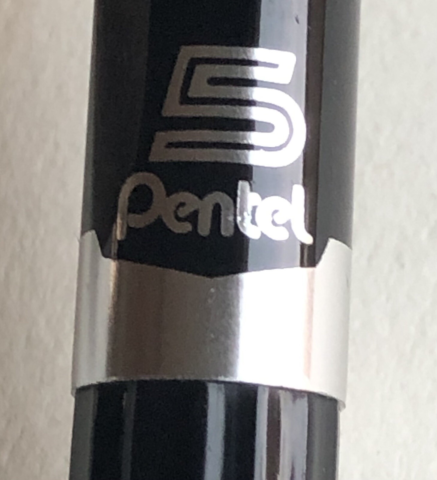 Vintage PENTEL 5 Mechanical Pencil .5mm Lead Black Barrel Chrome Trim Japan