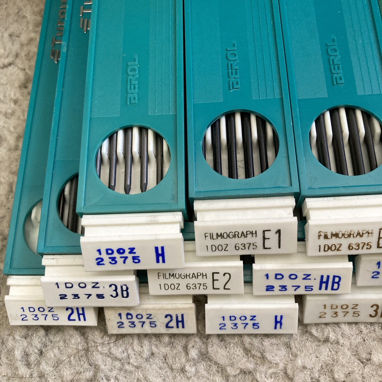 Berol Turquoise Eagle Drawing Leads Assortment of 16 Boxes Vintage
