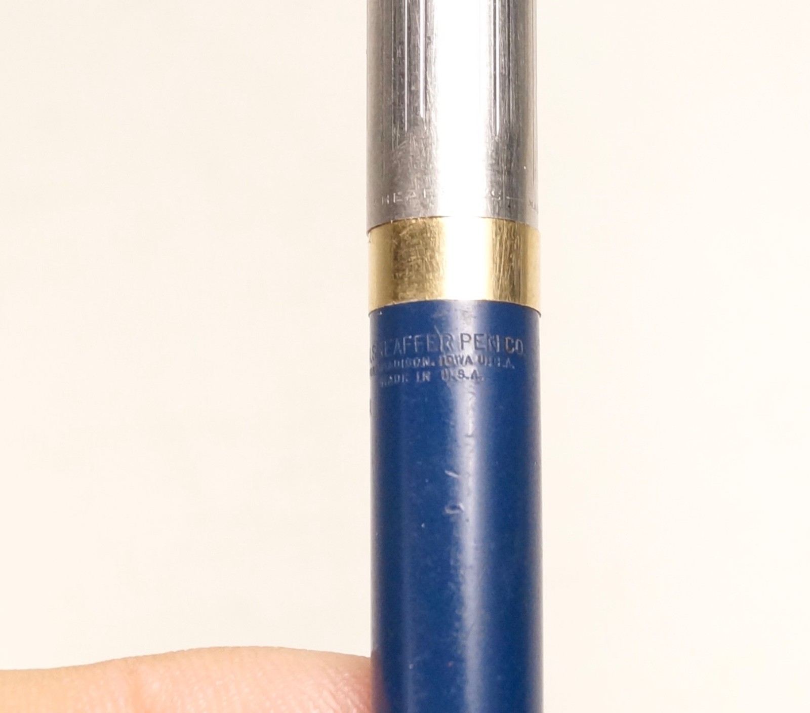 Sheaffer Sentinel Mechanical Pencil Blue Barrel Gold Filled Trim Loose Cap Ring