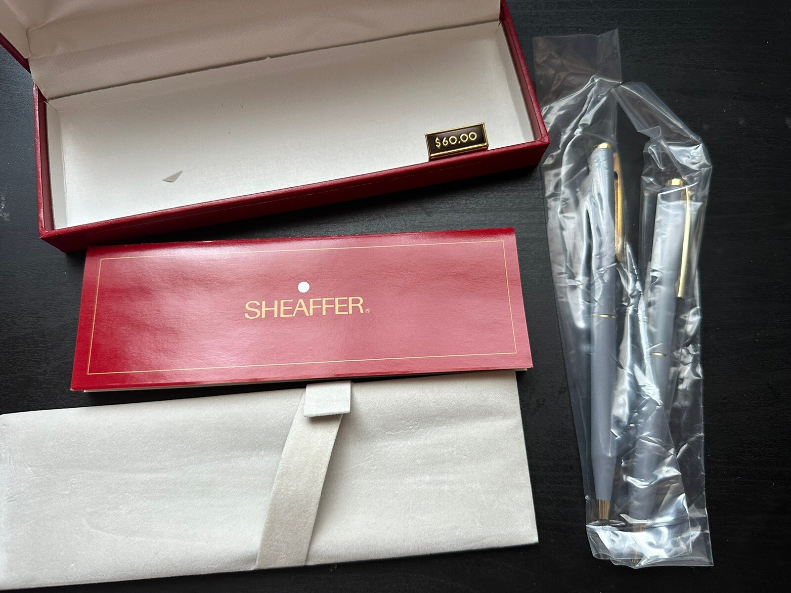 VTG 1980s New SHEAFFER WHITE DOT 61 Mechanical Pencil and Pen Matt Grey