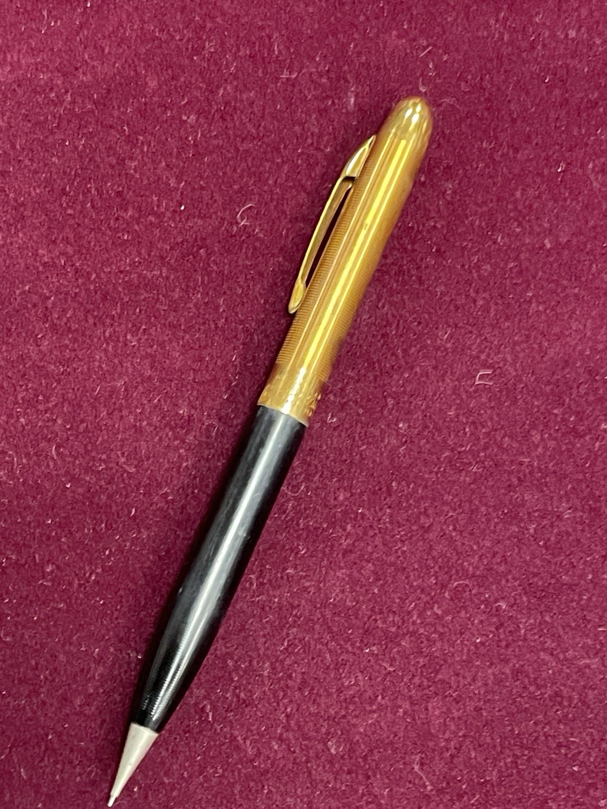 Vintage Sheaffer Fineline Mechanical Pencil Black & Gold, Works, Shows Use