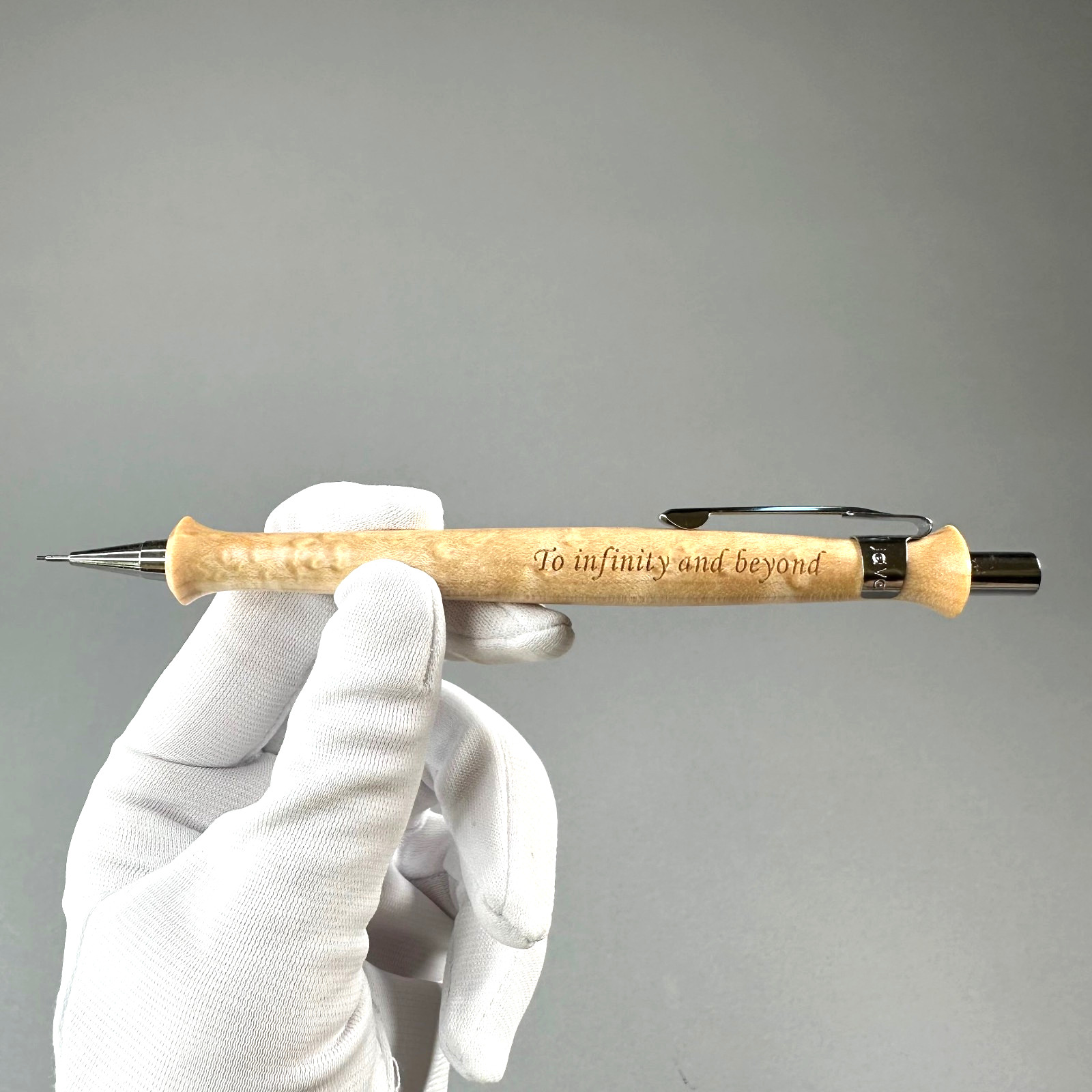 Handmade Maple Wood Mechanical Pencil 0.5mm “To Infinity and Beyond” Handcrafted