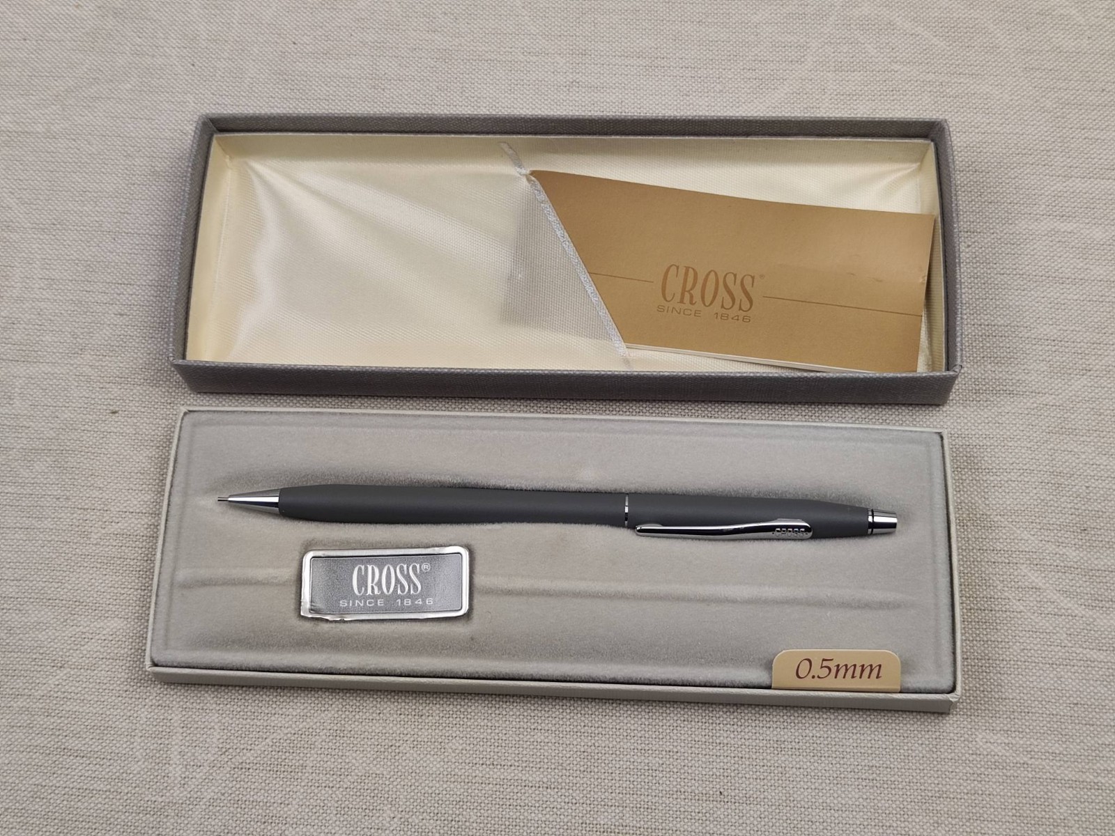 NOS Vintage Cross Classic Century Satin Matte Gray 0.5mm Mechanical Pencil