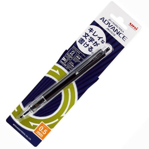 Uni Kuru Toga Advance 0.5mm Mechanical Pen Black Body M55591P.24 JAPAN