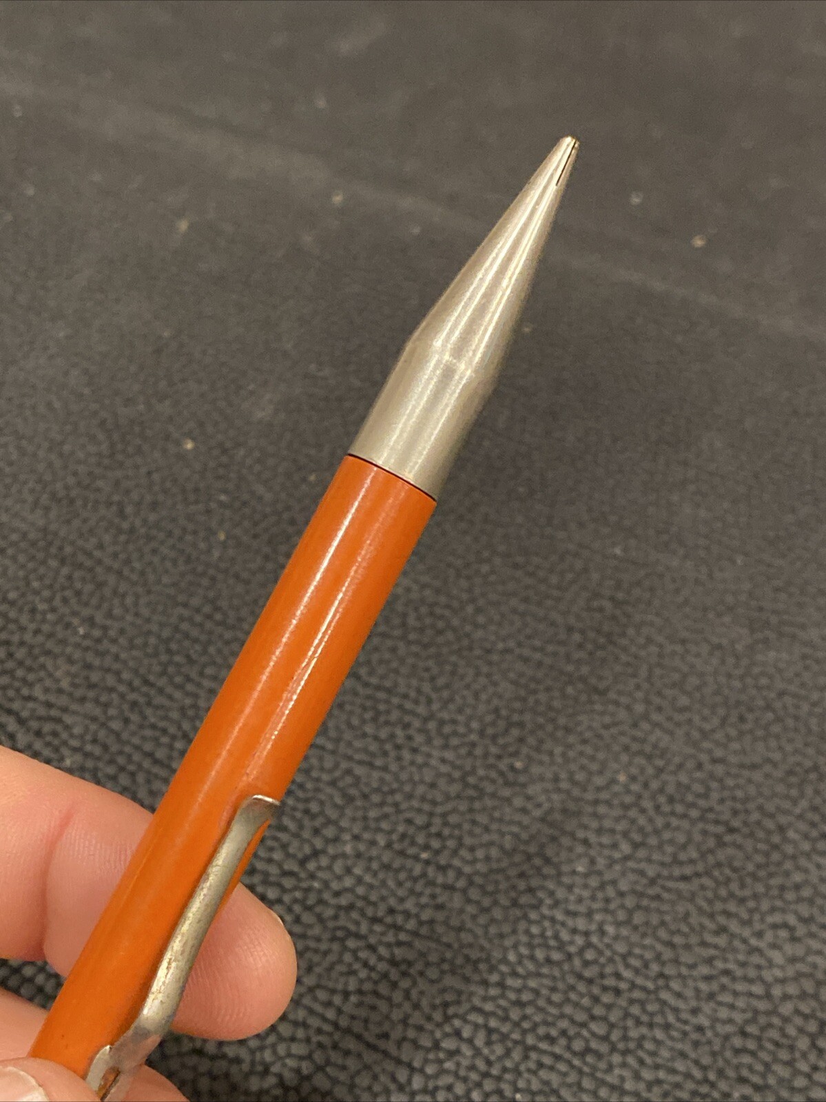 VTG Blue and Silver Welsh Mfg Co Working Mechanical Pencil Antique ORANGE AS IS*