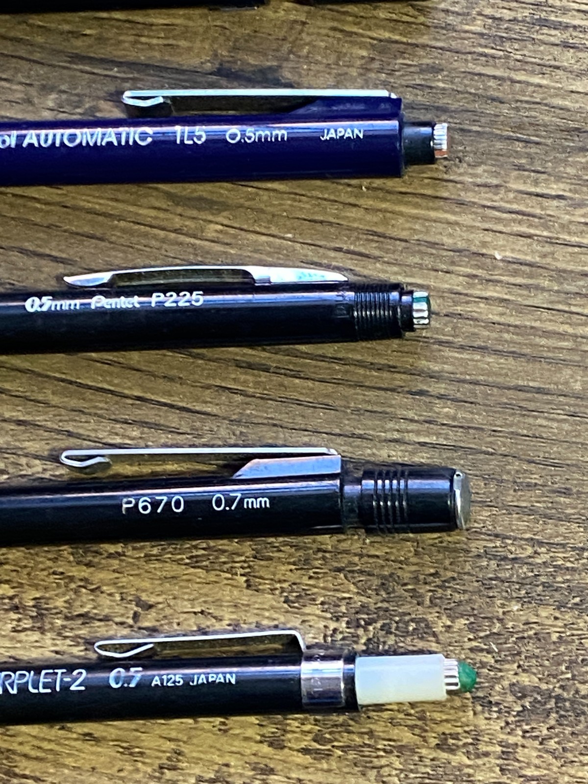 Pentel Mechanical Pencil Lot of 10 P225 P650 P670 Sharplet 2 – Lead & Erasers