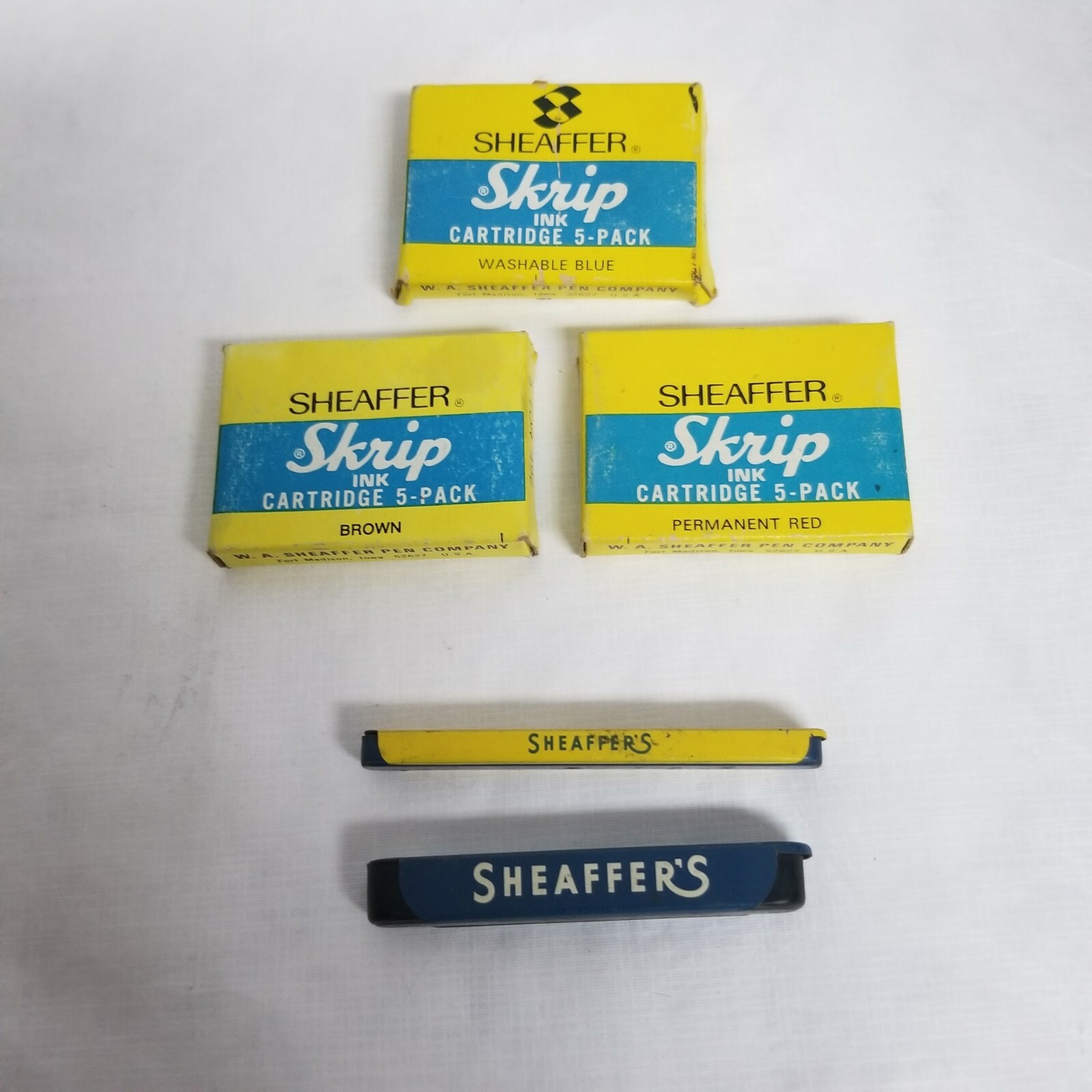 Lot of 5 Vintage Sheaffer’s Fineline Pencil Erasers, Leads, Ink Cartridges