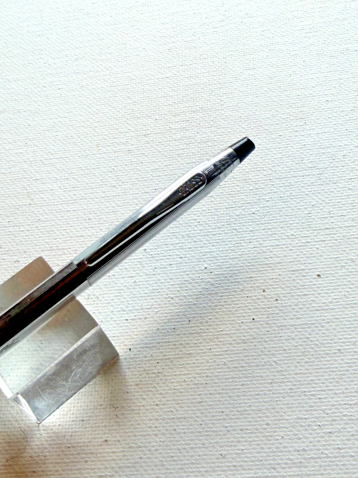1980s Vintage Chrome Cross Twist Pencil . Knurled grip. Excellent condition.