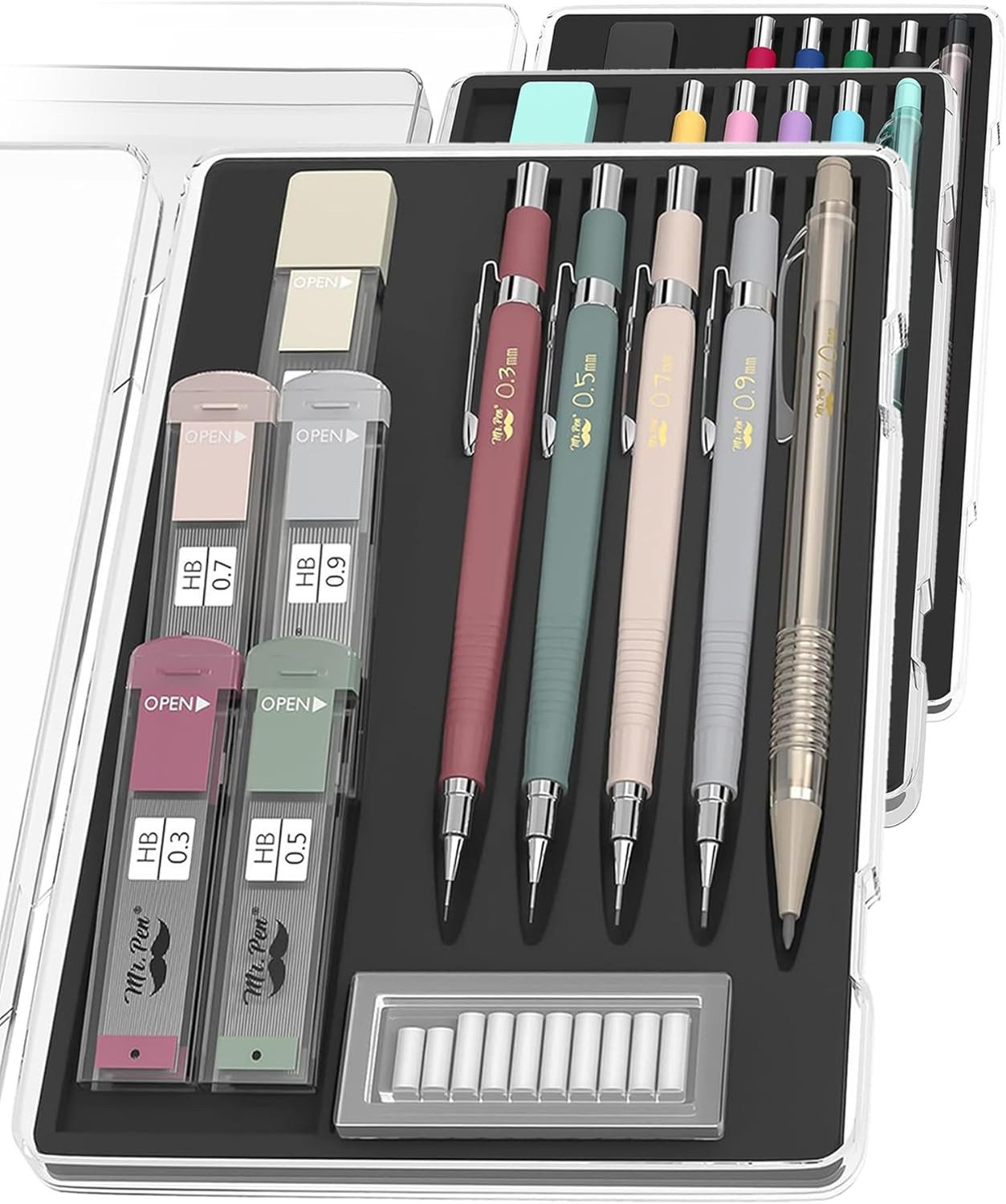 – Art Mechanical Pencil Set, 5 Vintage Mechanical Pencils , 5 HB Lead