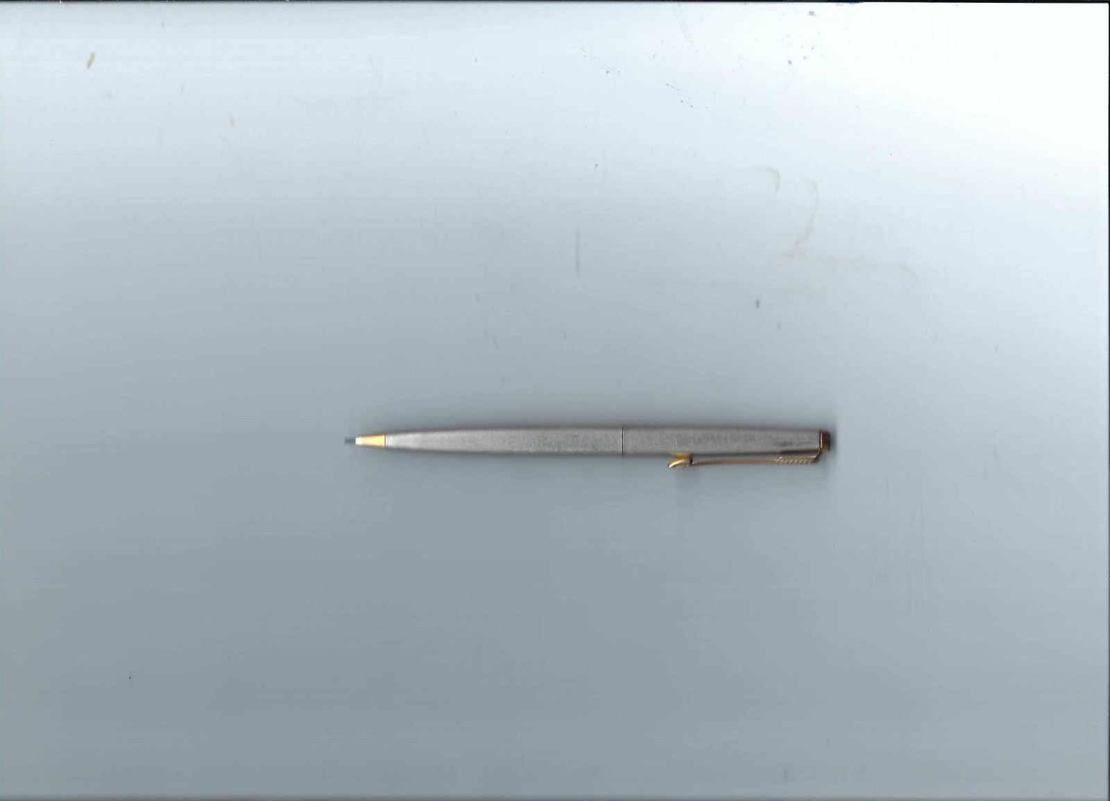 Vtg. Parker Brushed Stainless Steel & Gold Trim Twist Mechanical Pencil-U.S.A.