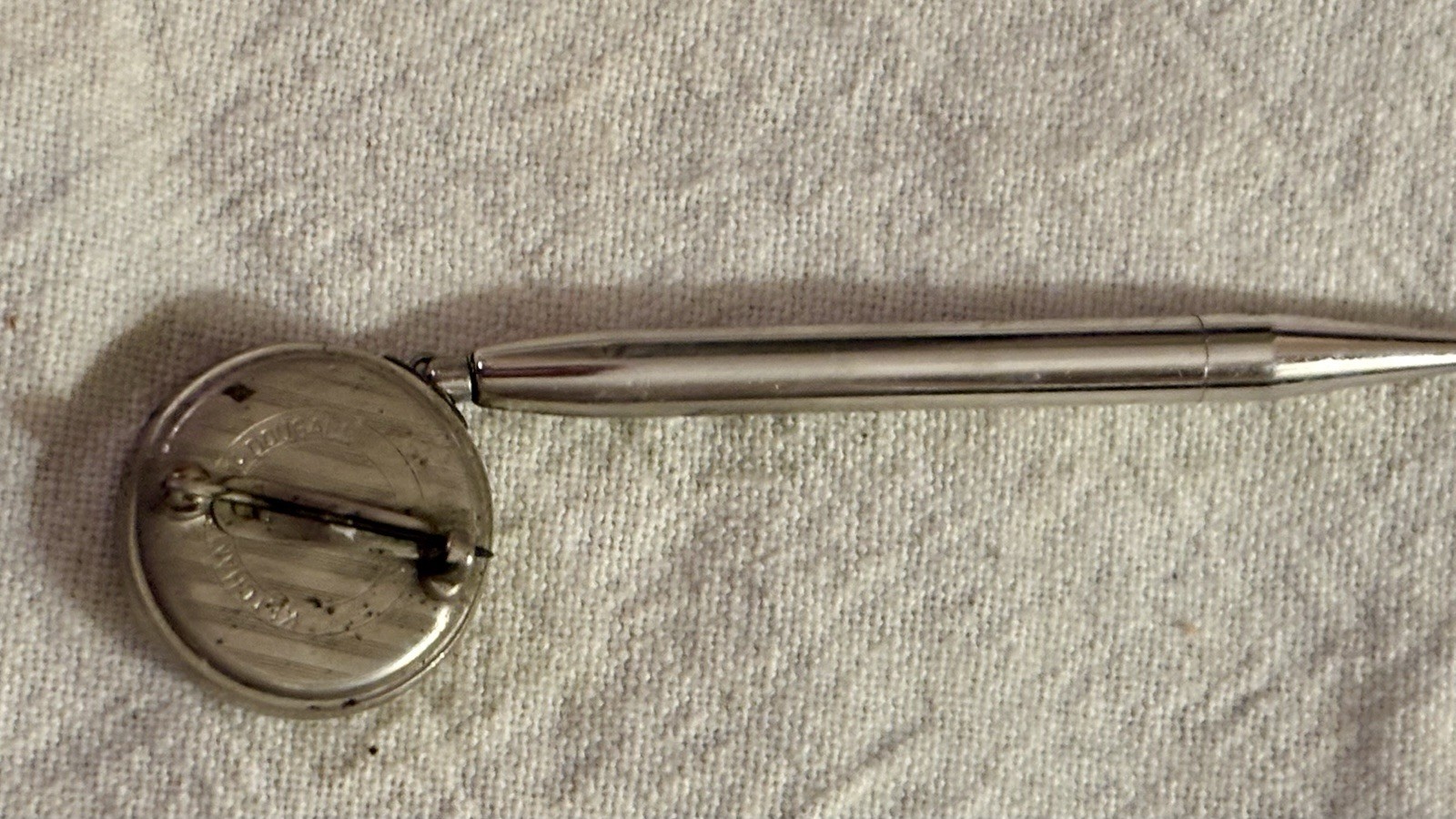 Vintage Ketcham +McDougall Stainless Steel Retractable Pen, Key chain
