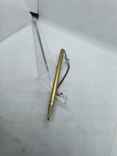 2 Vintage 4 1/4″ Brass Desk Top mechanical pencil with chain. 1.18mm Lead.