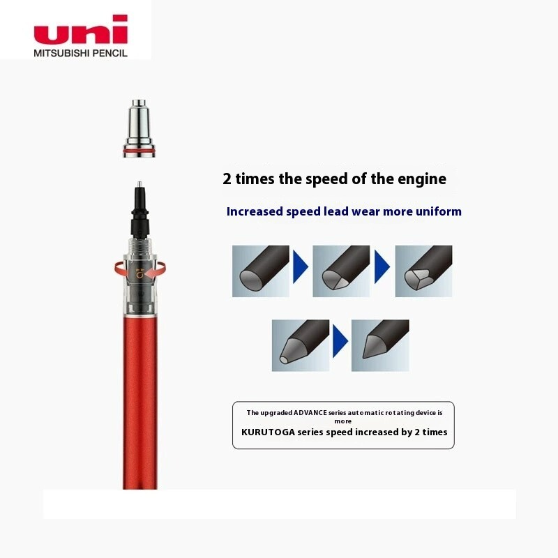 UNI Kuru Toga Automatic Pencil M7-559, Automatic Rotation, 0.7mm, White