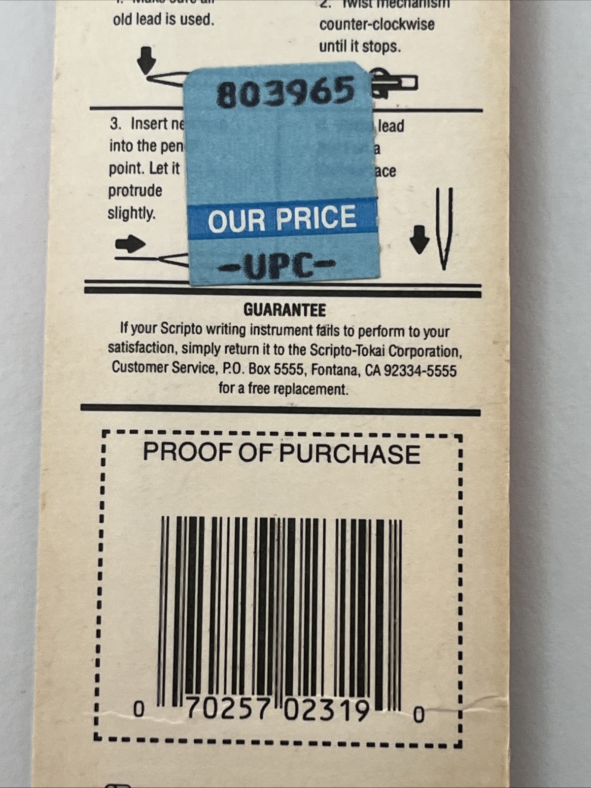 Vtg 1991 Scripto Classic Long Lead Pencil & Lead Pack NOS Blue Clear Rare New