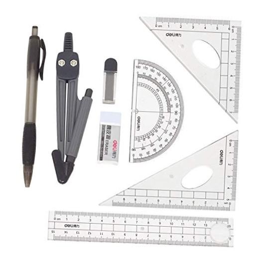 Honbay 8PCS Math Geometry Kit Set for Student and Engineering Drawing –