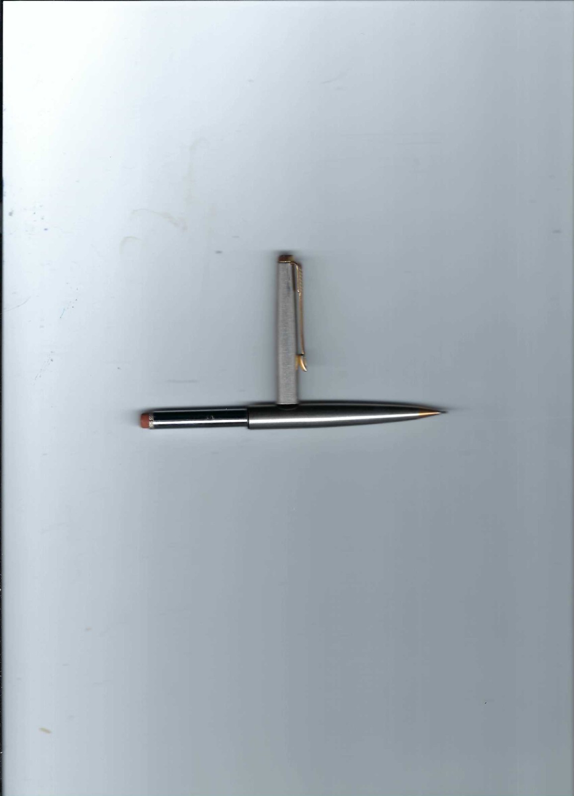 Vtg. Parker Brushed Stainless Steel & Gold Trim Twist Mechanical Pencil-U.S.A.