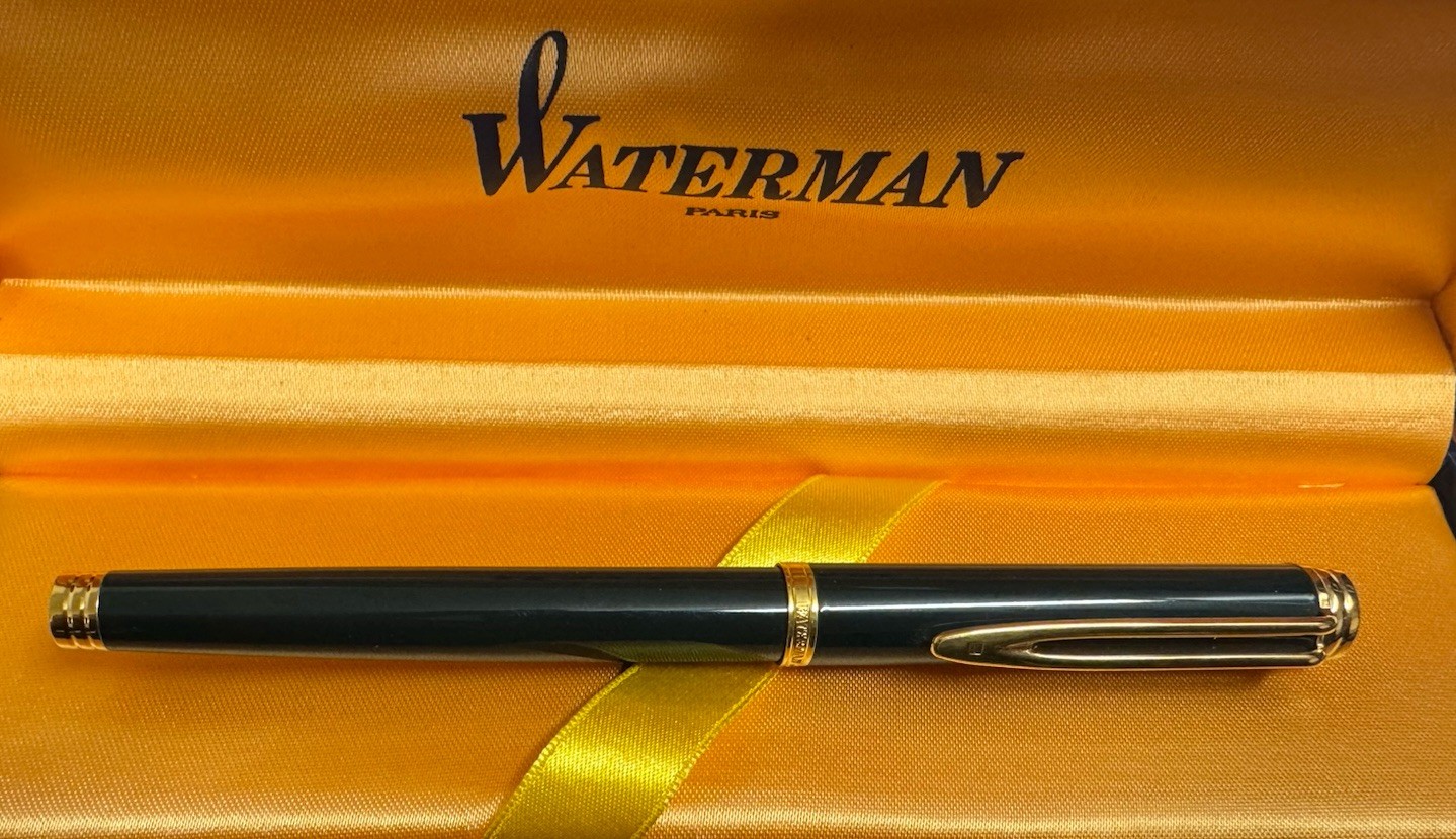 Waterman 16089-3 | Green Lacquer & Gold Gentleman Fountain Pen | Paris (New!)