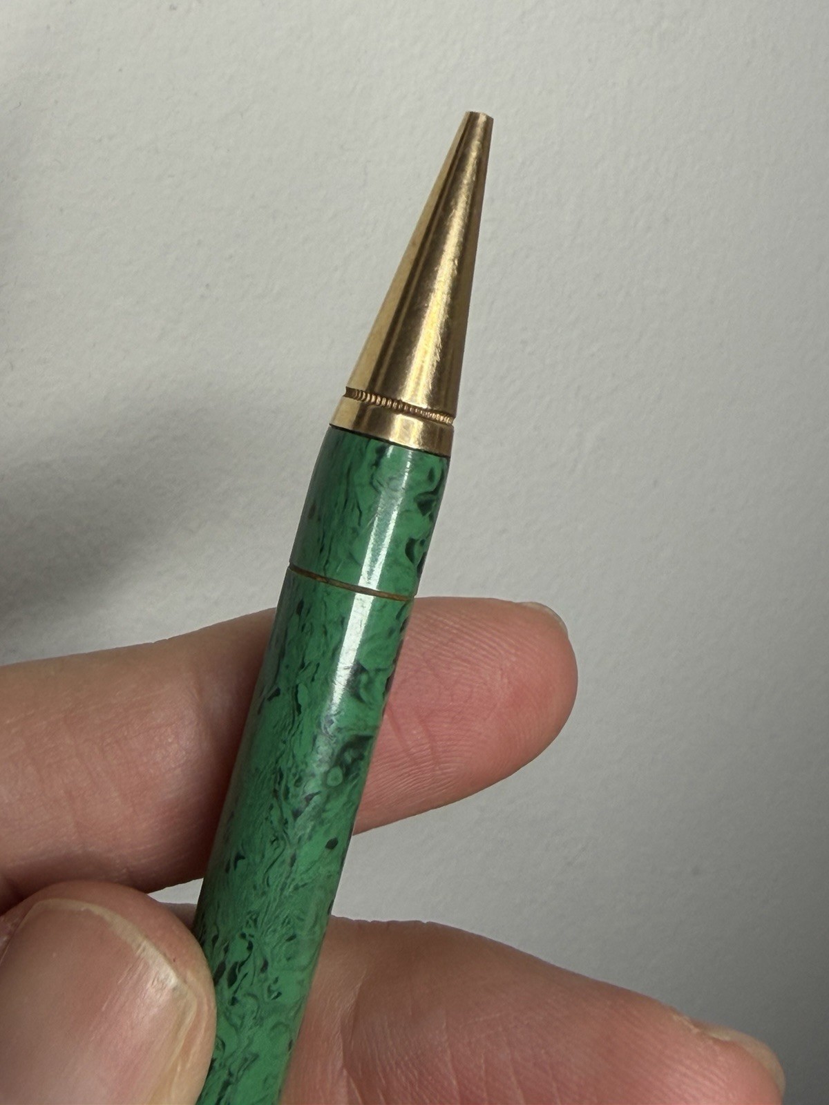 Vintage Conklin Endura Mechanical Pencil Green Marble (Missing Top Cap- READ!)