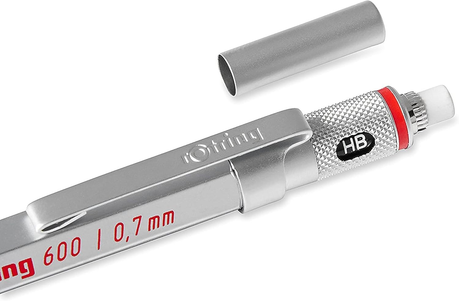 600 Mechanical Pencil with 0.7mm Lead in Silver – Ergonomic and Precision Design