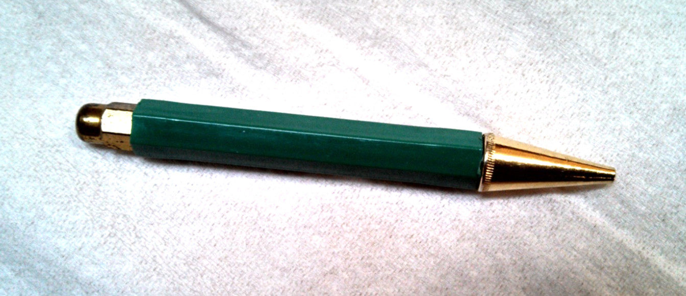 Vintage Unbranded Mechanical Pencil – Green/Gold Stick