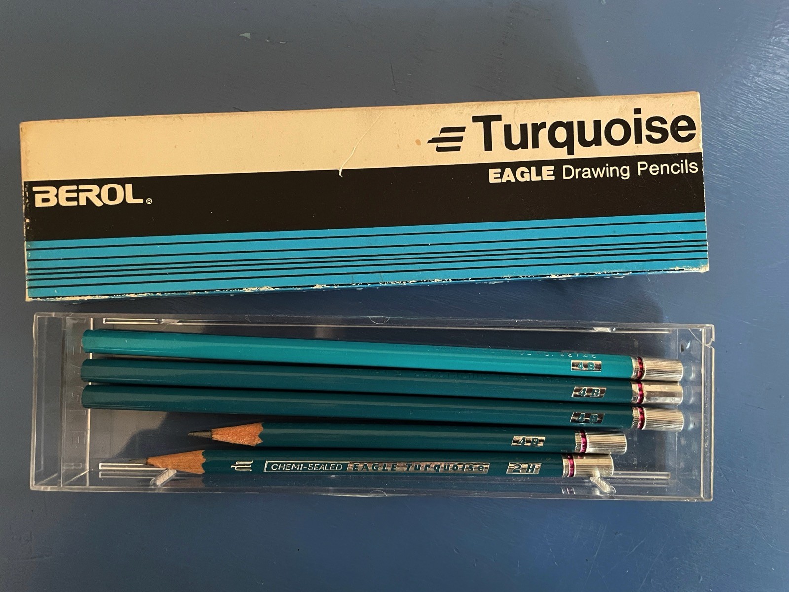 Vintage Berol Mechanical Turquoise Pencils 2B 4B