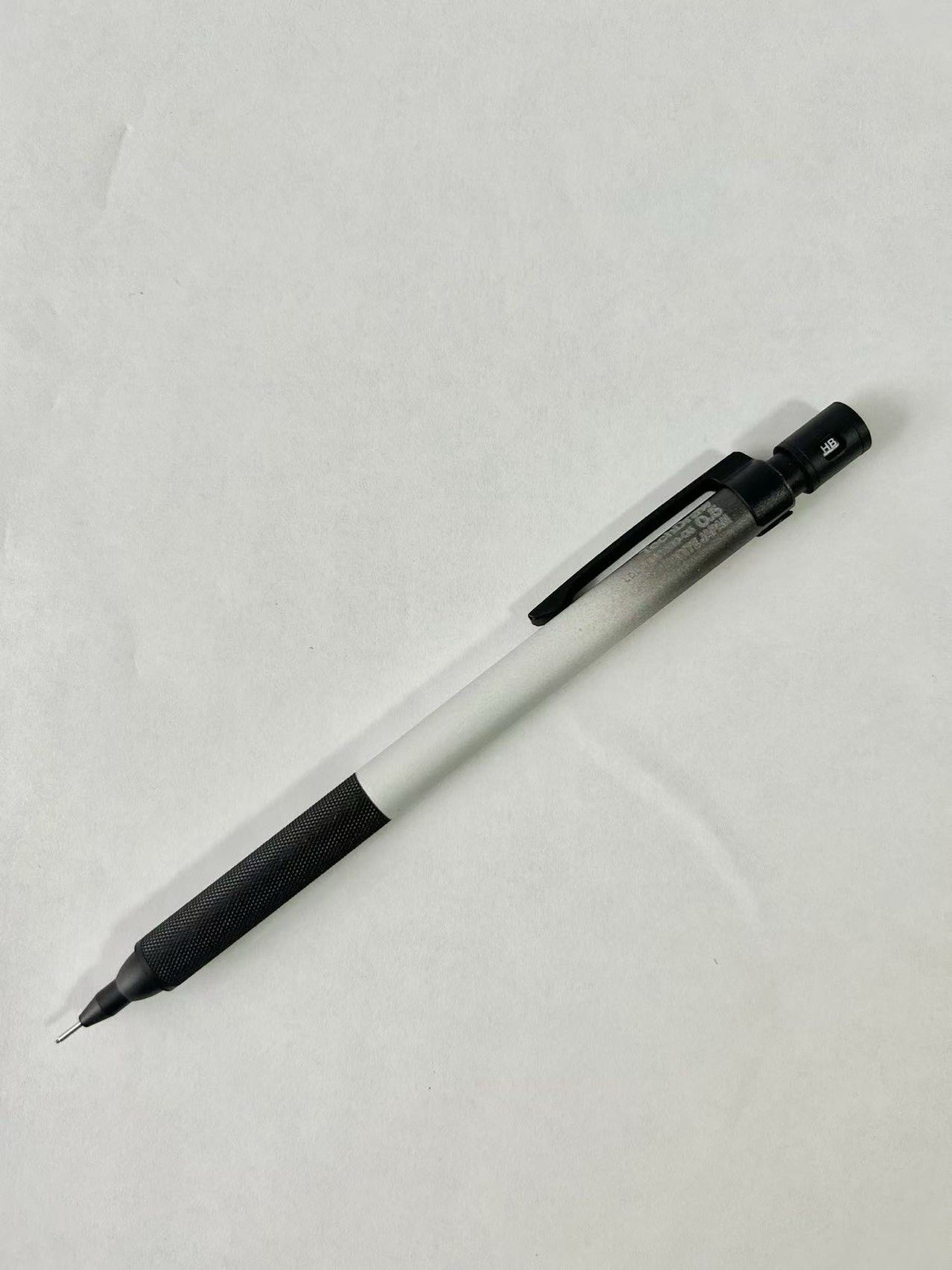 Luddite TechDraw Mechanical Pencil 0.5mm Drafting Knurled Black Silver Japan