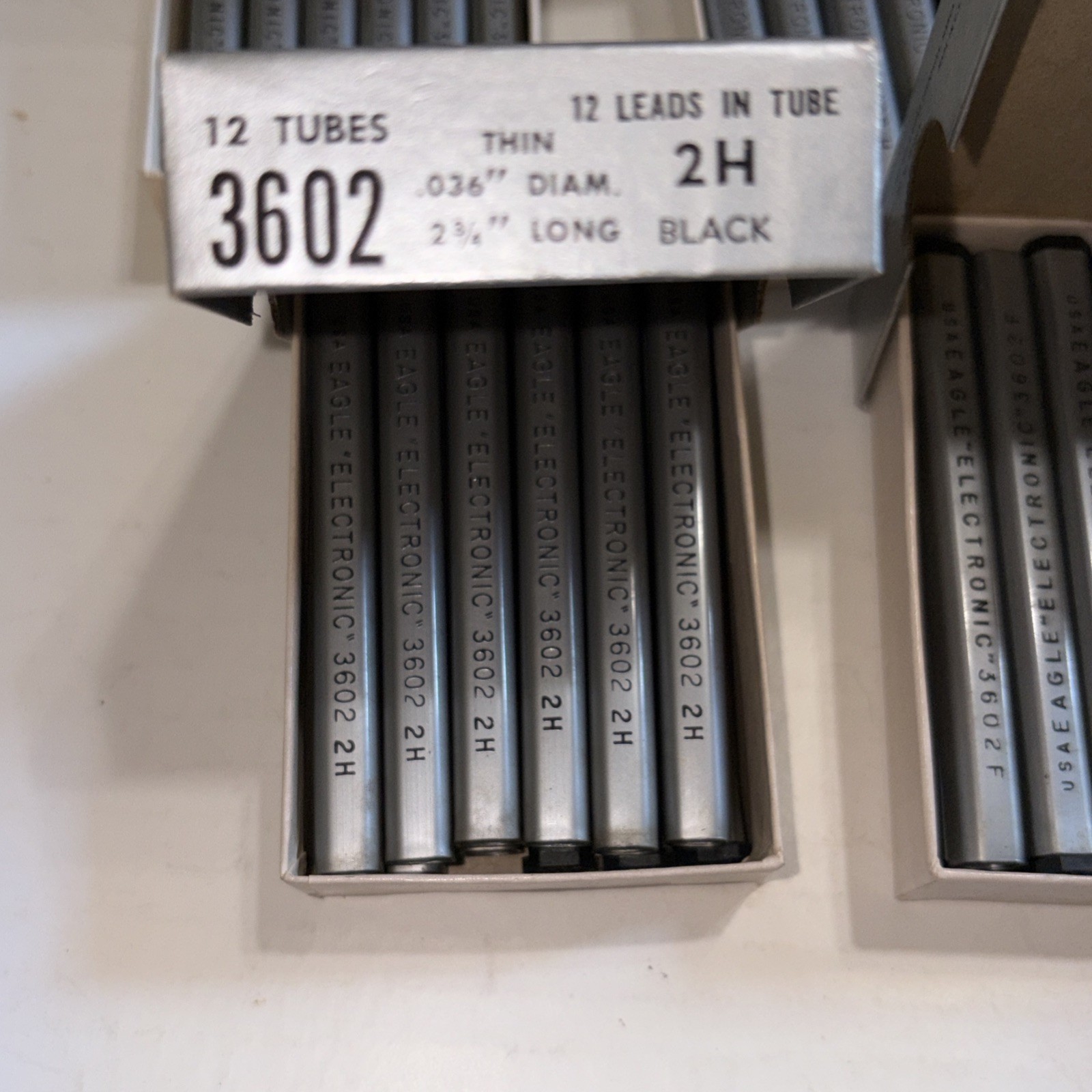 Lot Of 60 Tubes Eagle Electronic 3602 Refill Leads H HB 2H F .036”x 2 3/4”