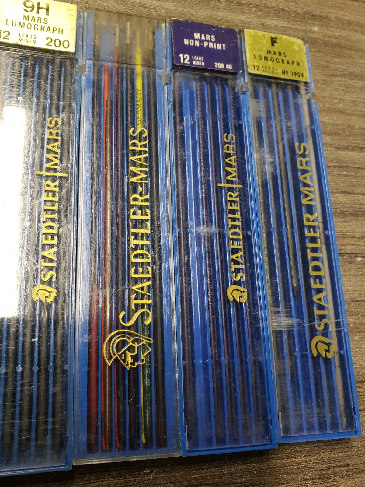 Lot of 10 Staedtler Mars Lumograph Mechanical Pencil Leads 2H 3H 4H 5H 6H 9H F