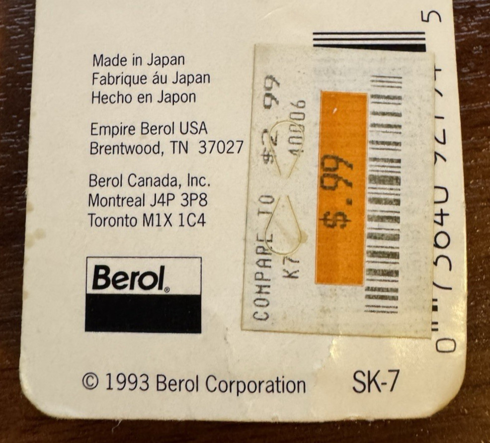 Berol Automatic Pencil Side Klick Vintage 1993 – 1 Pencil Maroon Barrel 0.7 mm