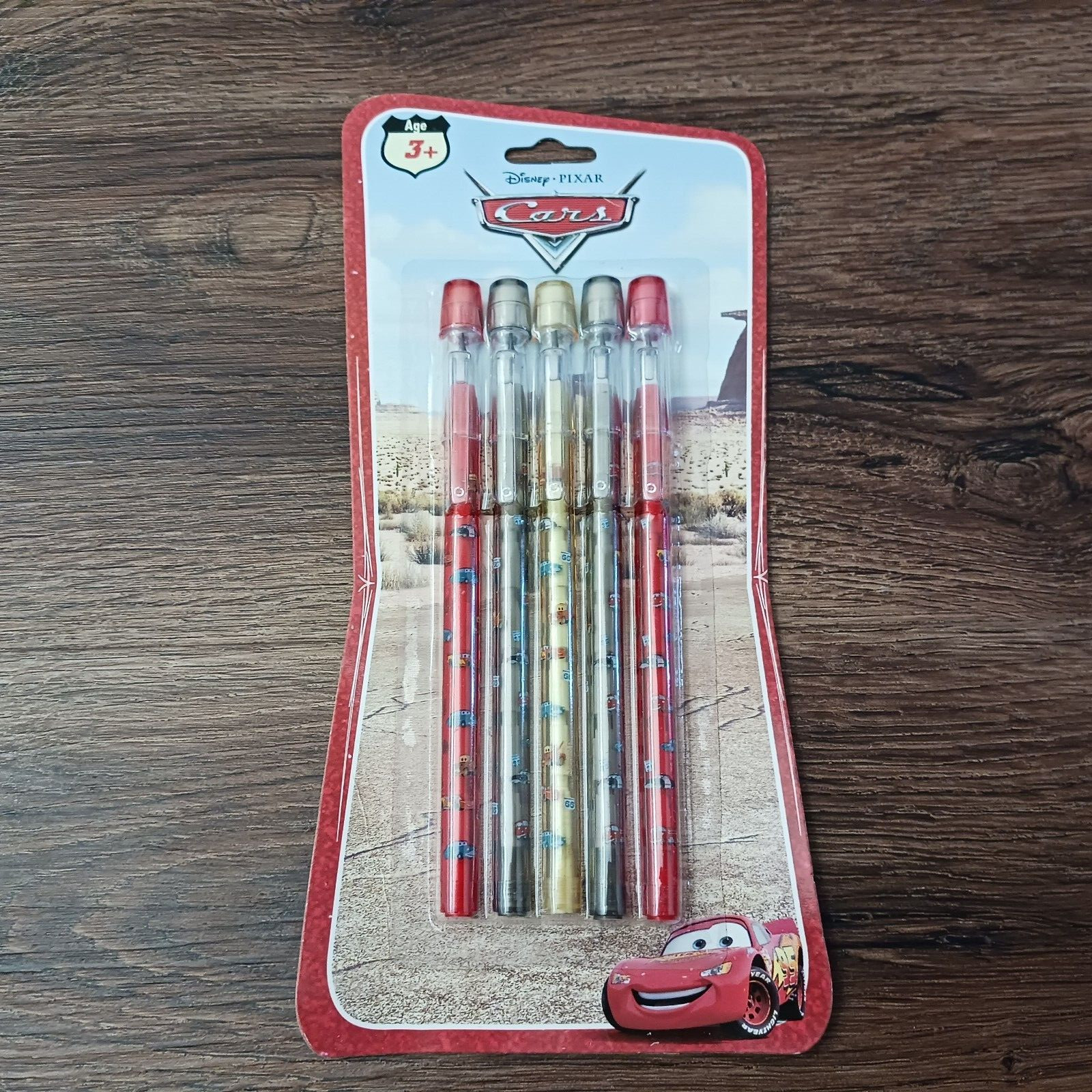 New Disney Pixar Cars 5 Pack Mechanical Pencils W/pop-a-point Lead Tip