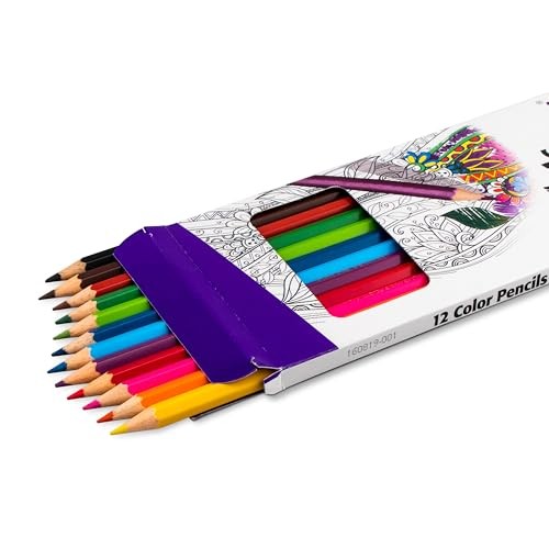 Pentel Arts Colored Pencils, Assorted Colors, Set 12 Count (Pack of 1), Blue