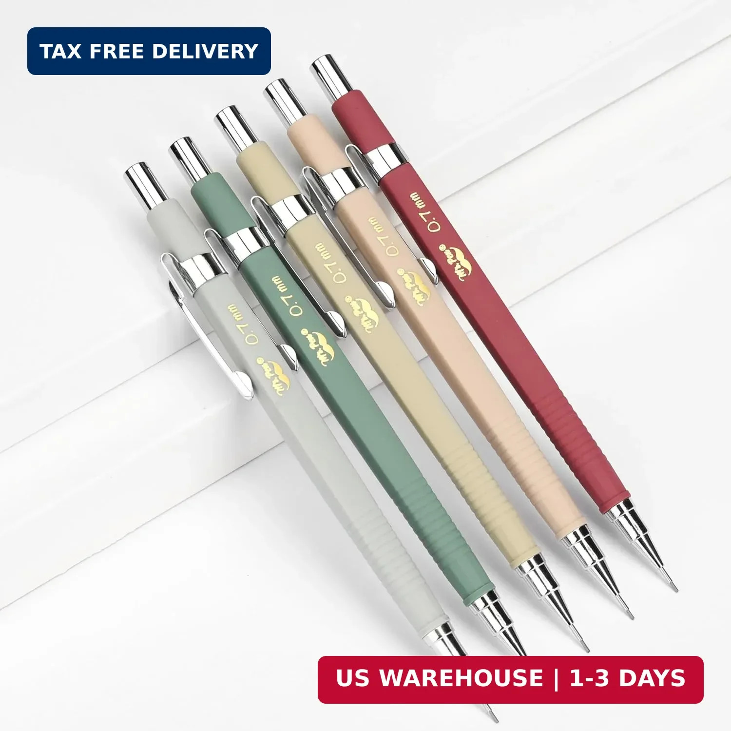 Mr. Pen- Mechanical Pencil Set with Lead and Eraser Refills, 5 Pack | 0.7mm, Ske