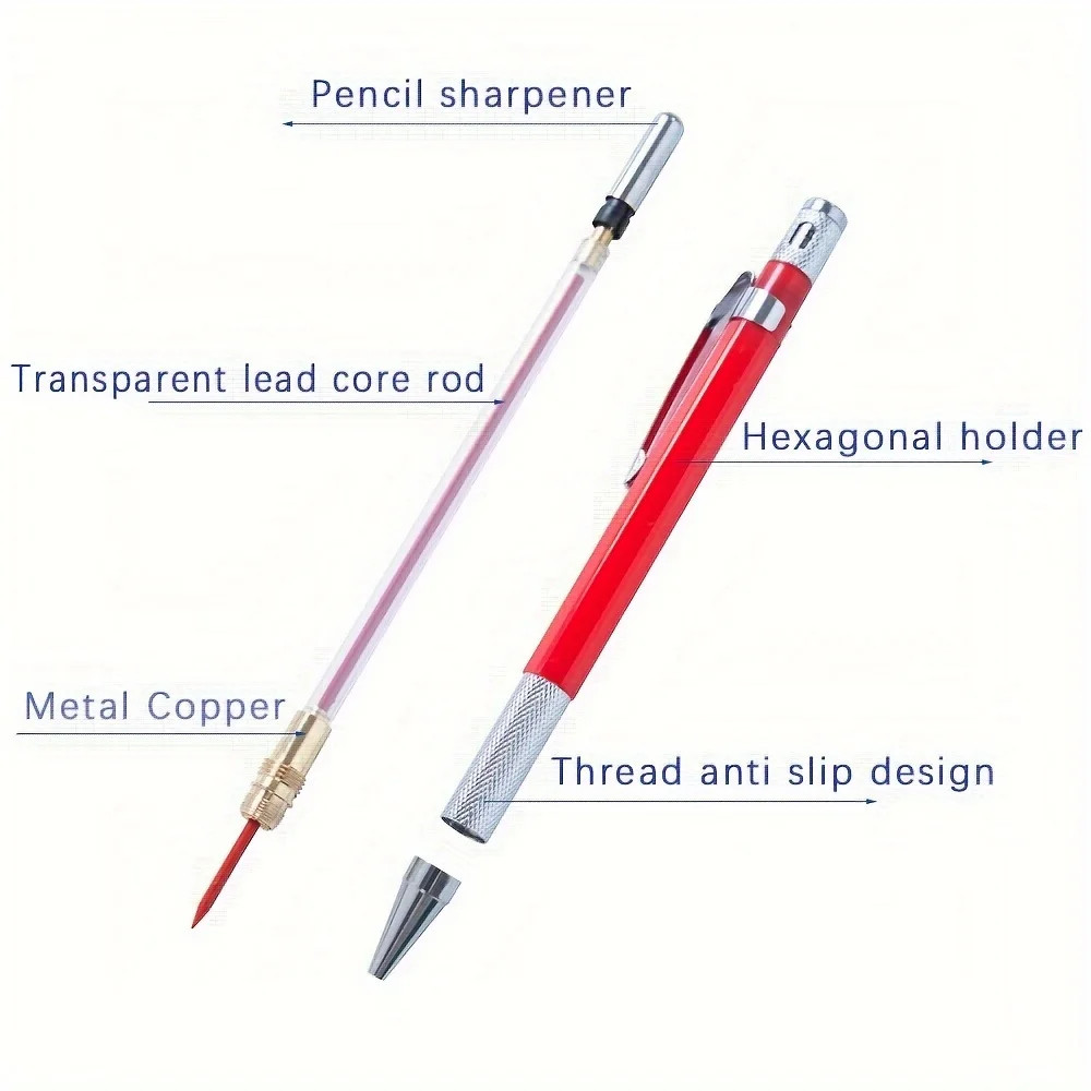 Four 2.0mm Lead Holder Mechanical Pencils & 36 Color Refills, Sharpener in Caps