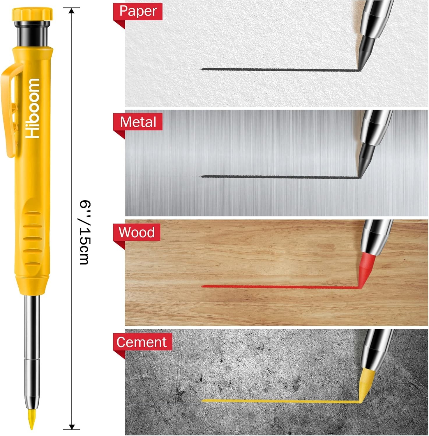 Long Nosed Deep Hole Marker Mechanical Pencils Set with Refills 4 Colors
