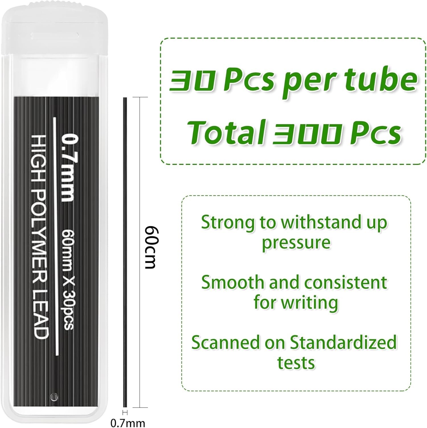 10-Color Erasable Mechanical Pencil Leads – 300 Pieces of Artistic Precision
