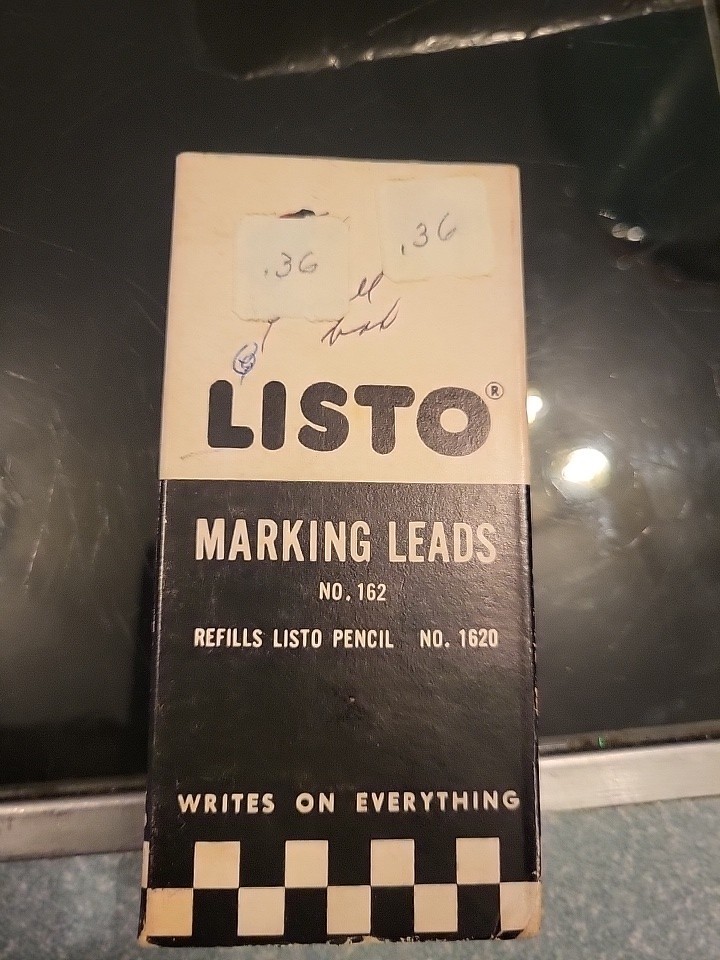 Vintage Listo Marking Leads No 162 White 12 Boxes w/6 Leads each, 72 Total NOS