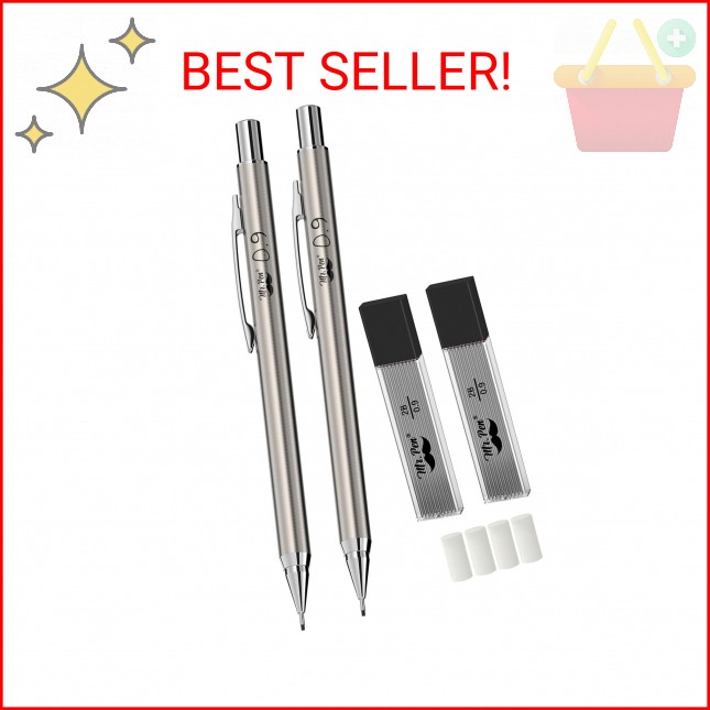 Mr. Pen- Mechanical Pencils 0.5mm, Pack of 2, Metal Mechanical Pencil with Lead