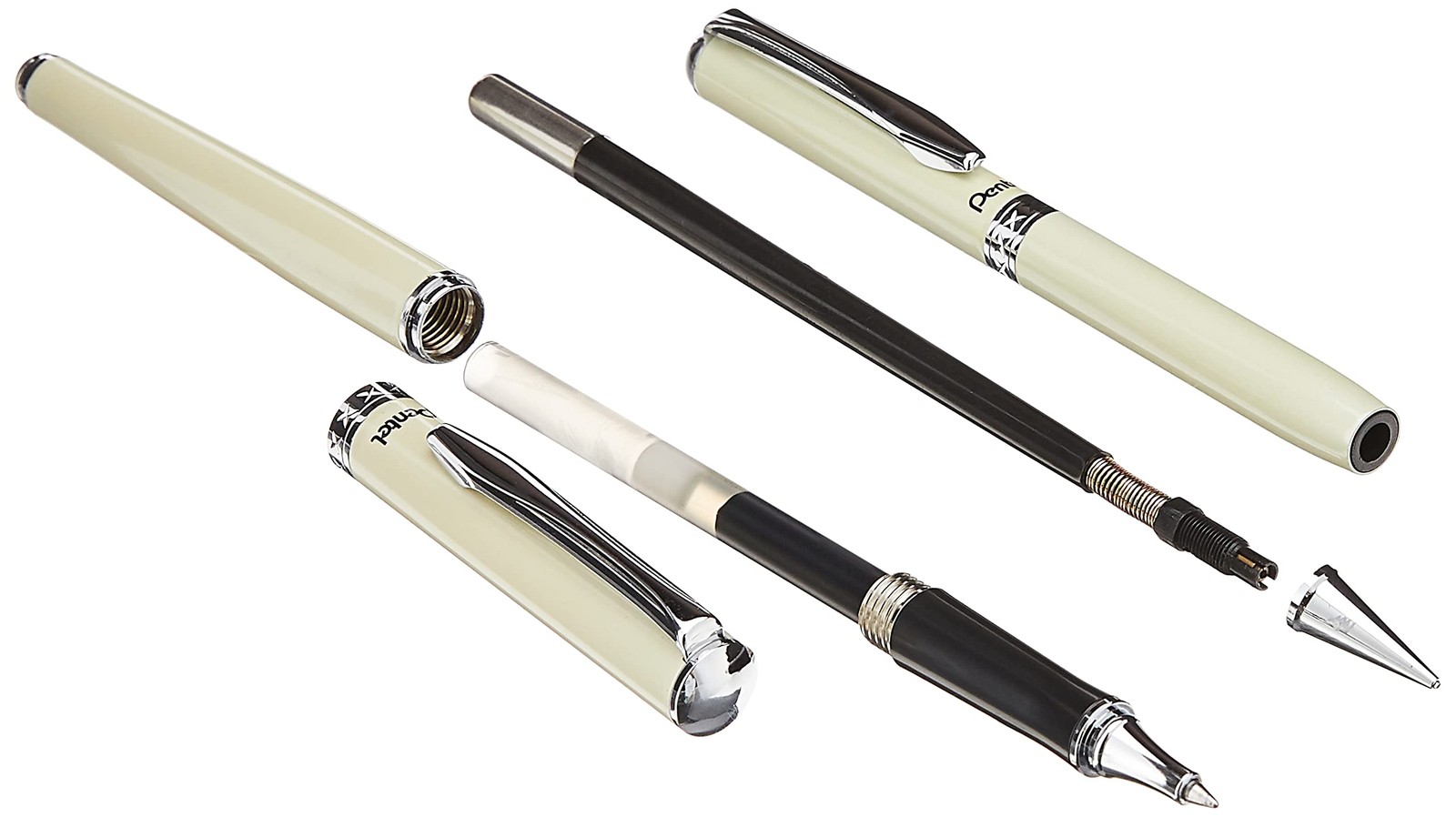 Elegant Metal Pen and Mechanical Pencil Set Cream 0.7mm Gel Ink and 0.5mm Lead