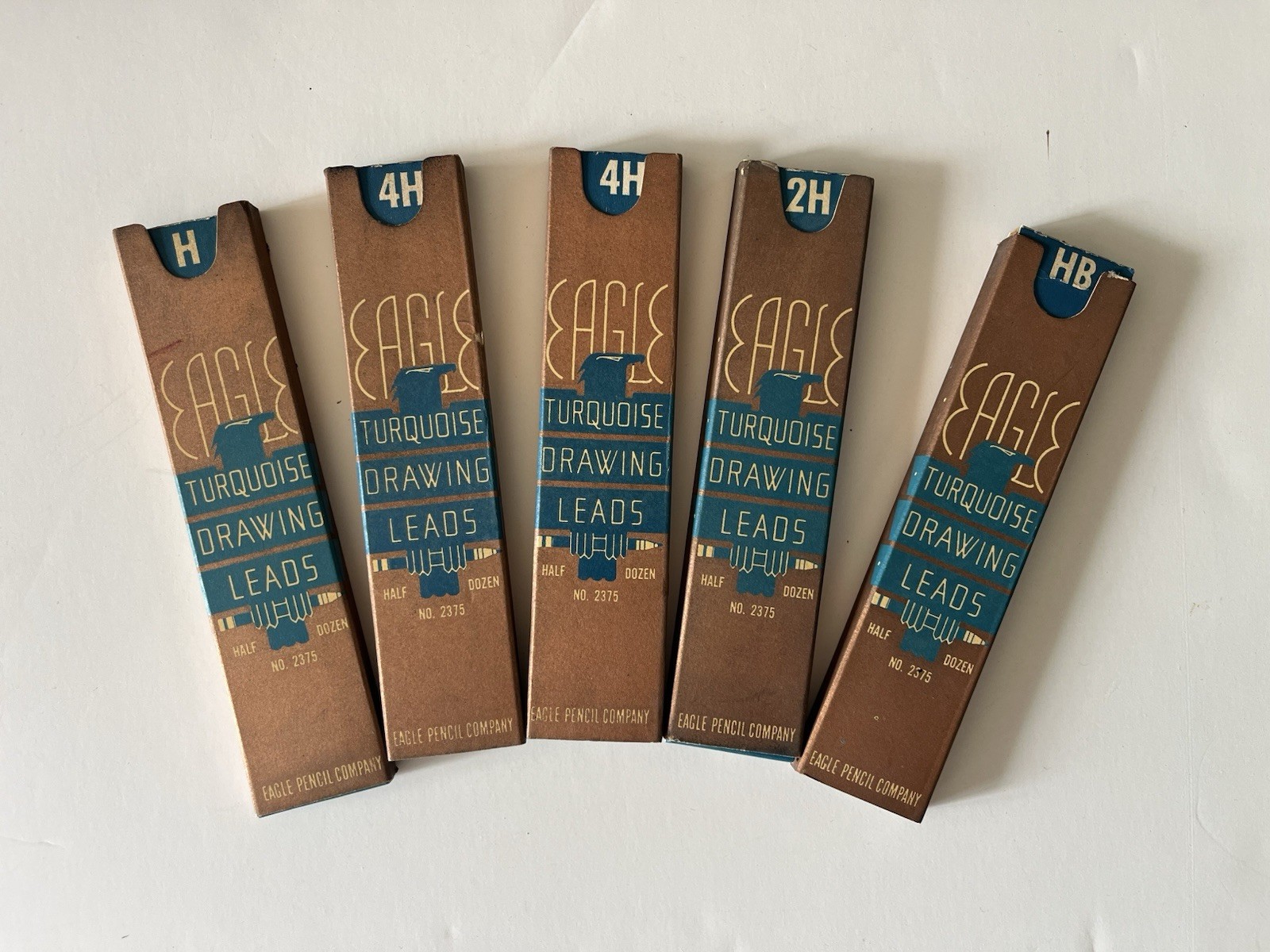 LOT Vintage Eagle Pencil Company Turquoise Drawing Leads Mechanical 4H H 2H HB