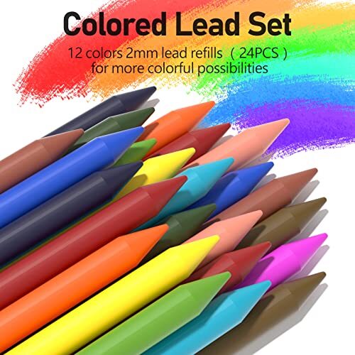FourCandies 25PCS Art Mechanical Pencil Set with Case, 3PCS Metal Artist Lead