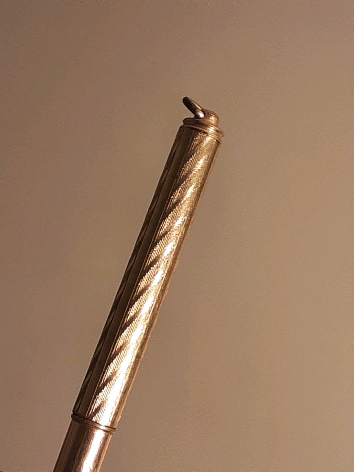Vintage mechanical golf pencil / Gold color / Deco style
