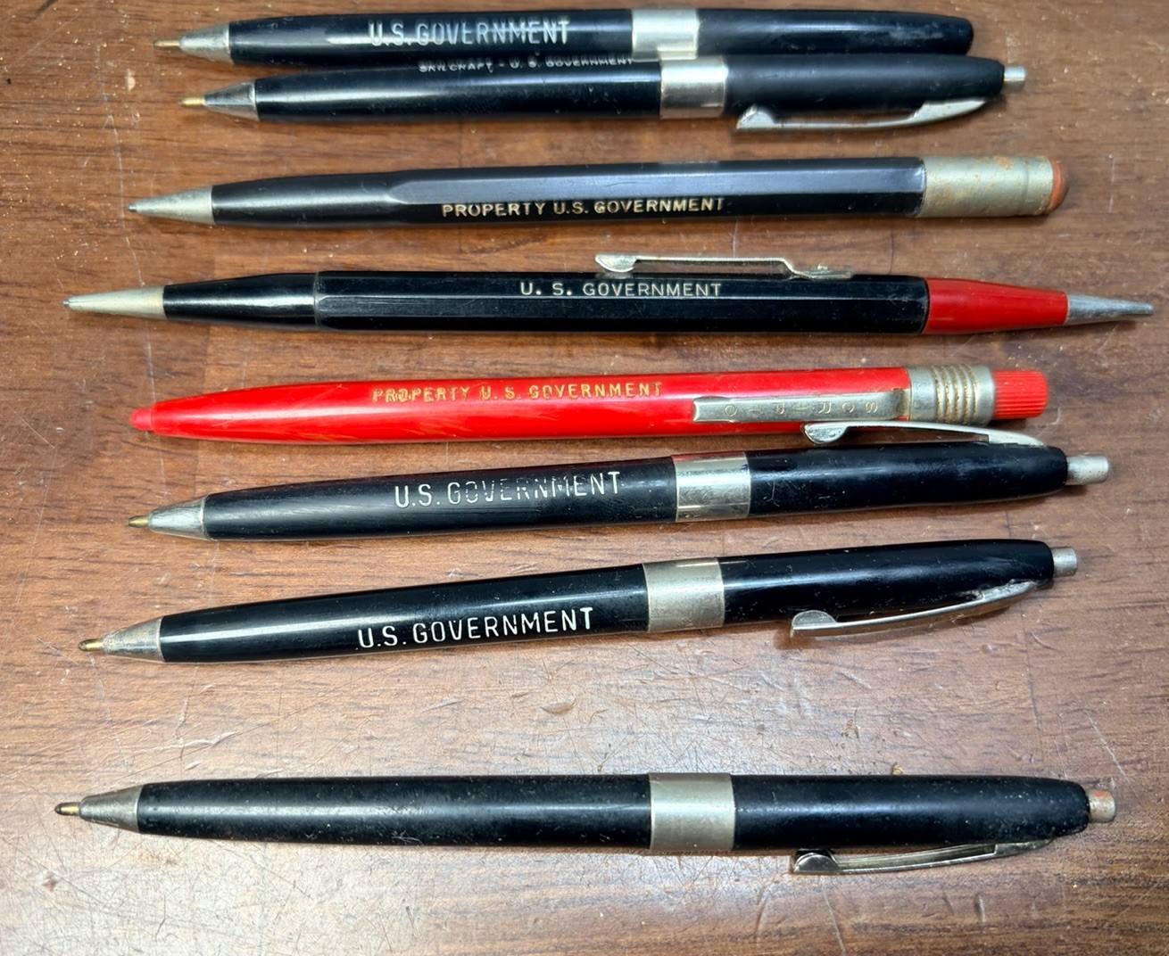 Vtg Lot Of 9 US Government Mechanical Pencils and Pens *used*