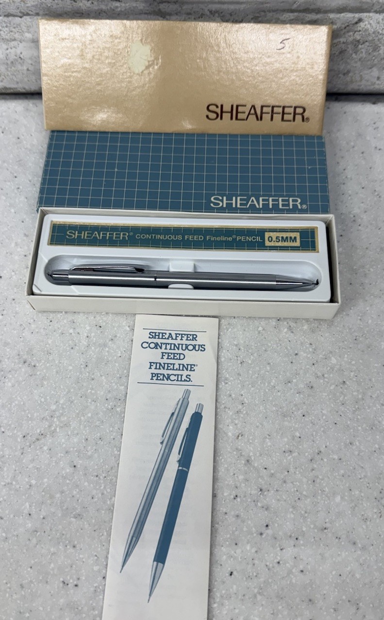 Vintage Sheaffer Fineline Mechanical Pencil 0.5mm Chrome Color New In Box