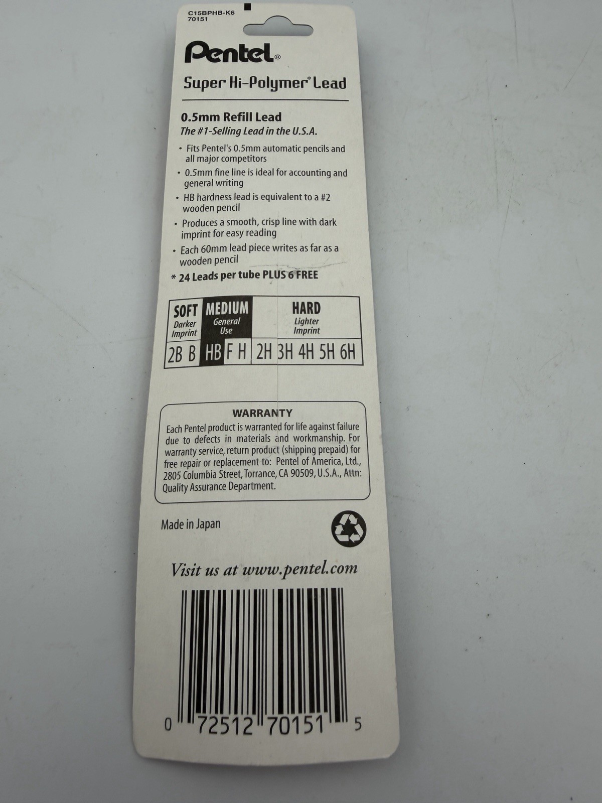 Lot Of 3 Packs Pentech Pentel Refill Lead 0.5 & 0.7mm Vintage 1987 Unopened