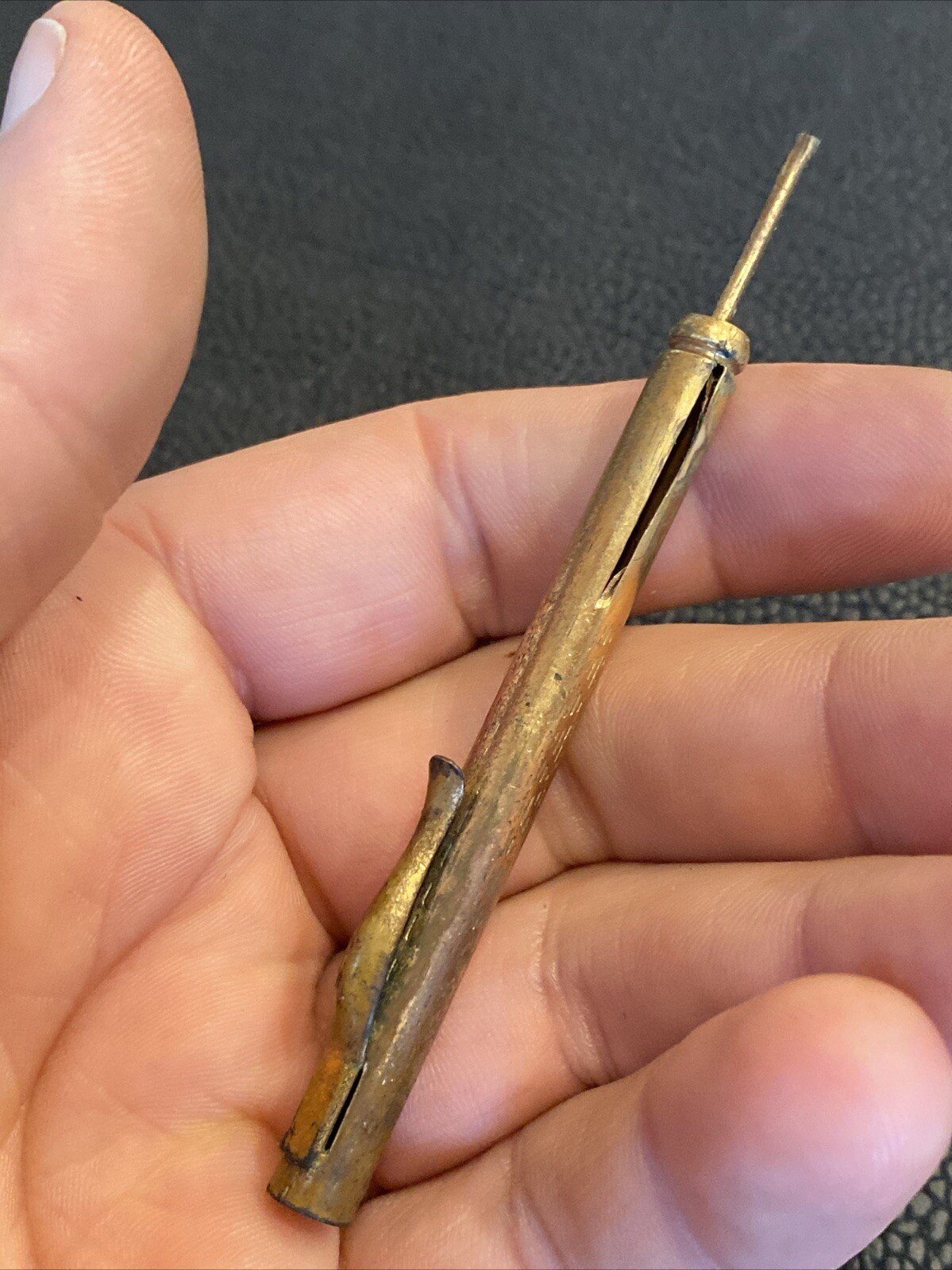 2 Early Telescoping Collapsible Fancy Gold Filled Mechanical Pocket Pencil AS IS