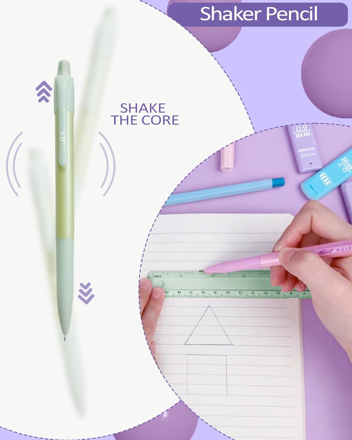 42PCS Mechanical Pencil Set with Cute Pencil Case 12X Pastel Mechanical Penci…